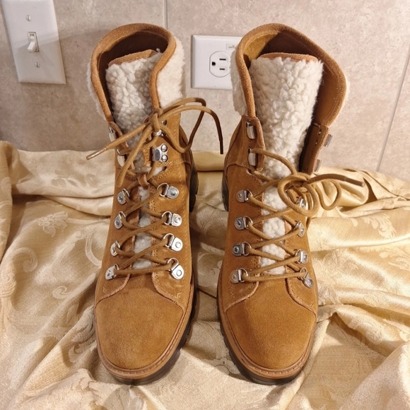 Marc Fisher Isabel Tan Suede Winter Boots Womans Size 9 Excellent Condition - Picture 2 of 11